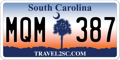 SC license plate MQM387