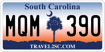 SC license plate MQM390