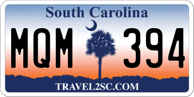 SC license plate MQM394