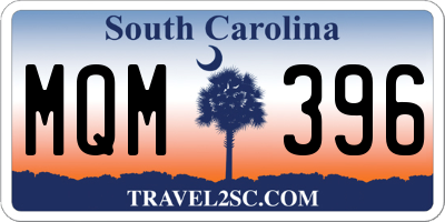 SC license plate MQM396