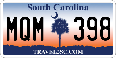 SC license plate MQM398