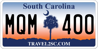 SC license plate MQM400