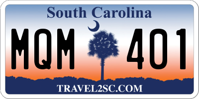 SC license plate MQM401