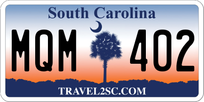 SC license plate MQM402