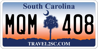 SC license plate MQM408