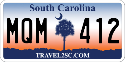 SC license plate MQM412