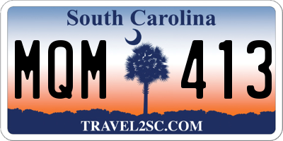 SC license plate MQM413