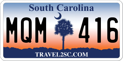 SC license plate MQM416