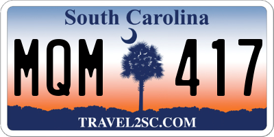 SC license plate MQM417