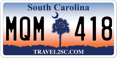 SC license plate MQM418