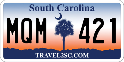SC license plate MQM421