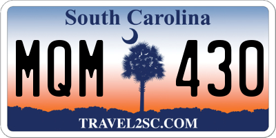 SC license plate MQM430