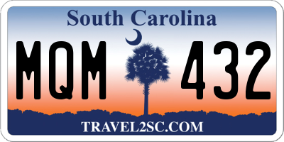 SC license plate MQM432