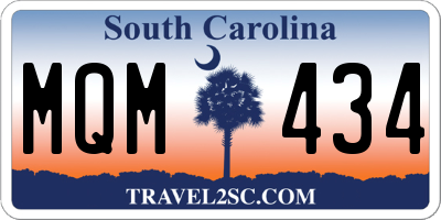 SC license plate MQM434