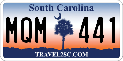 SC license plate MQM441