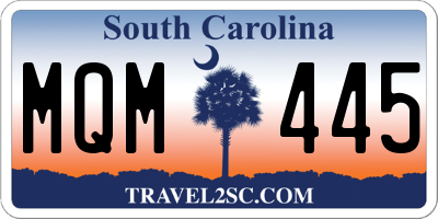 SC license plate MQM445