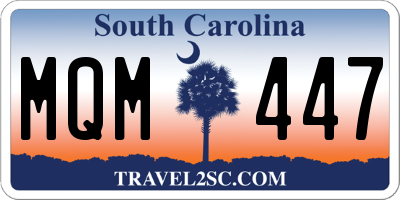 SC license plate MQM447