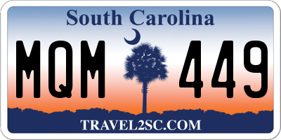 SC license plate MQM449