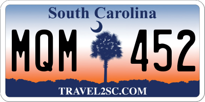 SC license plate MQM452