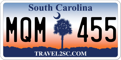 SC license plate MQM455