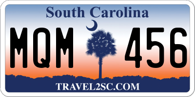 SC license plate MQM456