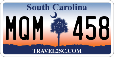 SC license plate MQM458