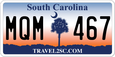 SC license plate MQM467