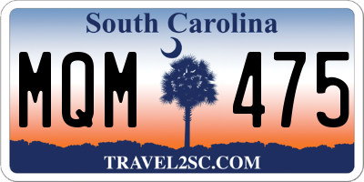 SC license plate MQM475