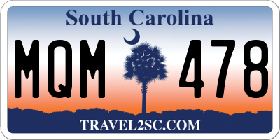 SC license plate MQM478