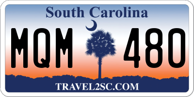 SC license plate MQM480
