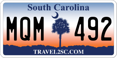 SC license plate MQM492