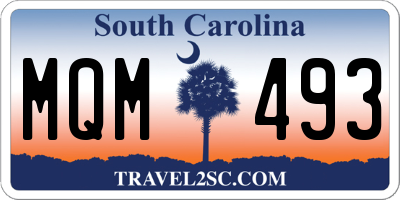 SC license plate MQM493