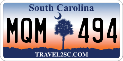 SC license plate MQM494