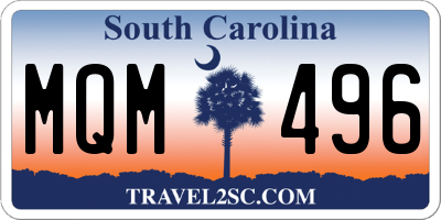SC license plate MQM496