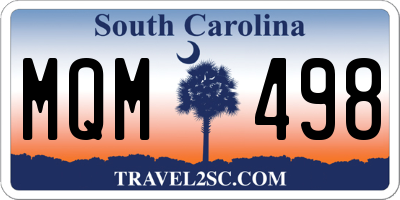 SC license plate MQM498