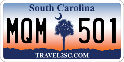 SC license plate MQM501
