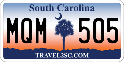 SC license plate MQM505