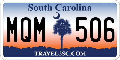 SC license plate MQM506