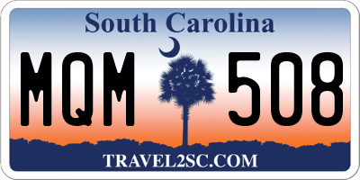SC license plate MQM508