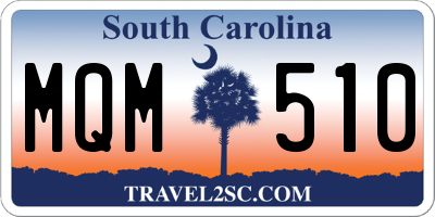 SC license plate MQM510