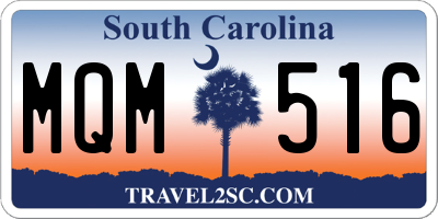 SC license plate MQM516