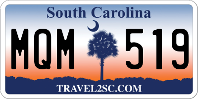 SC license plate MQM519