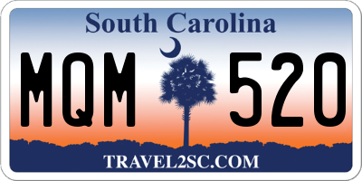 SC license plate MQM520