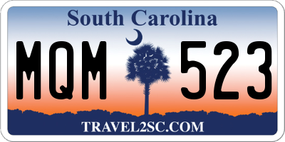 SC license plate MQM523