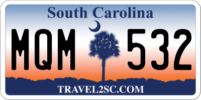SC license plate MQM532