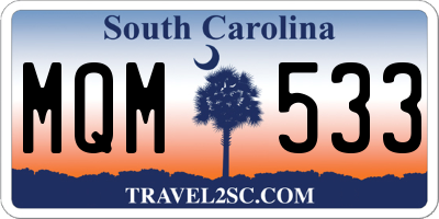 SC license plate MQM533