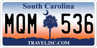 SC license plate MQM536