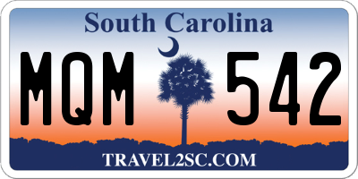 SC license plate MQM542