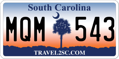 SC license plate MQM543