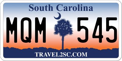 SC license plate MQM545